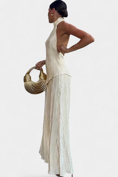 Merry – Ensemble plissé en deux parties avec top dos nu