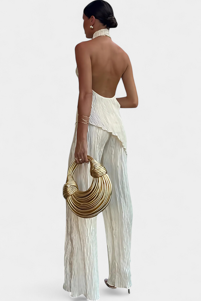 Merry – Ensemble plissé en deux parties avec top dos nu