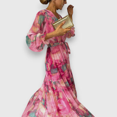 Marielle – Robe portefeuille à motif floral