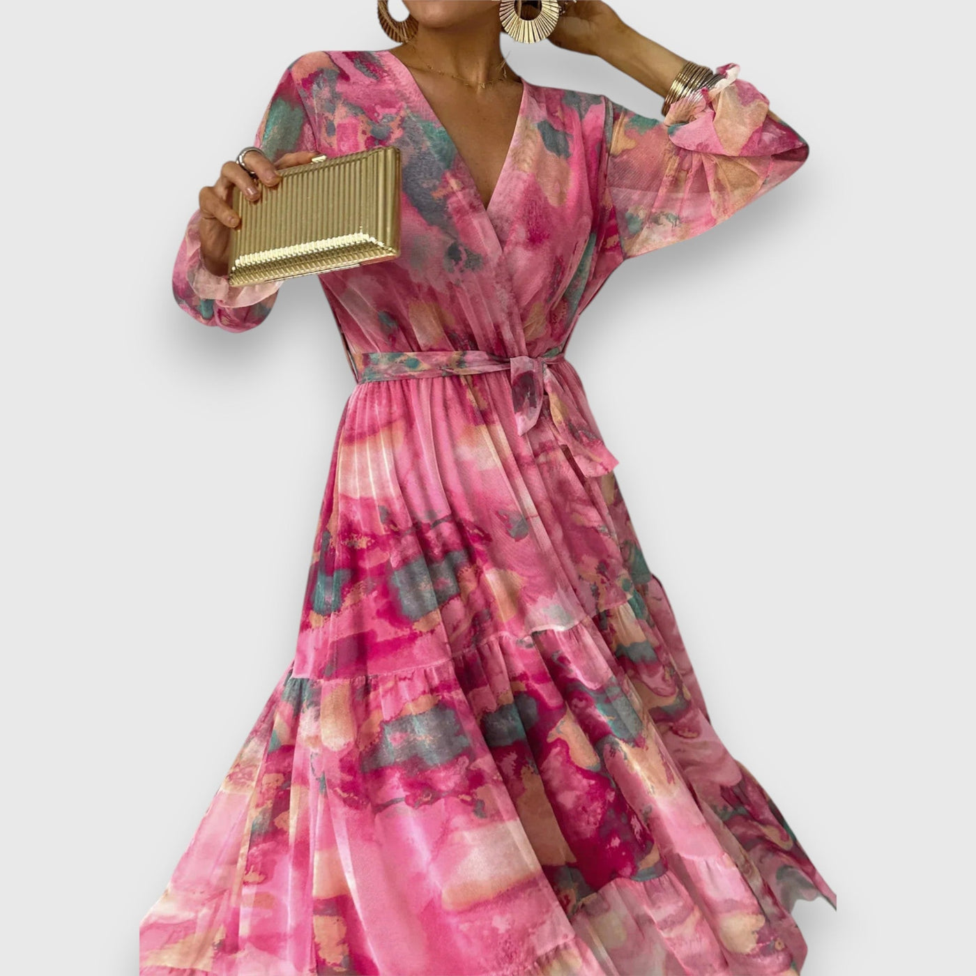 Marielle – Robe portefeuille à motif floral