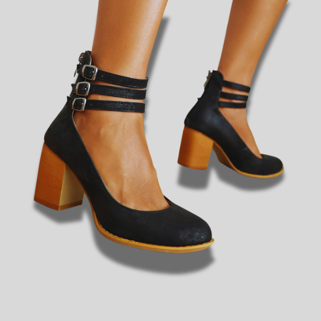 Caa™ | Sandales plates avec bride à la cheville et talon épais pour femme