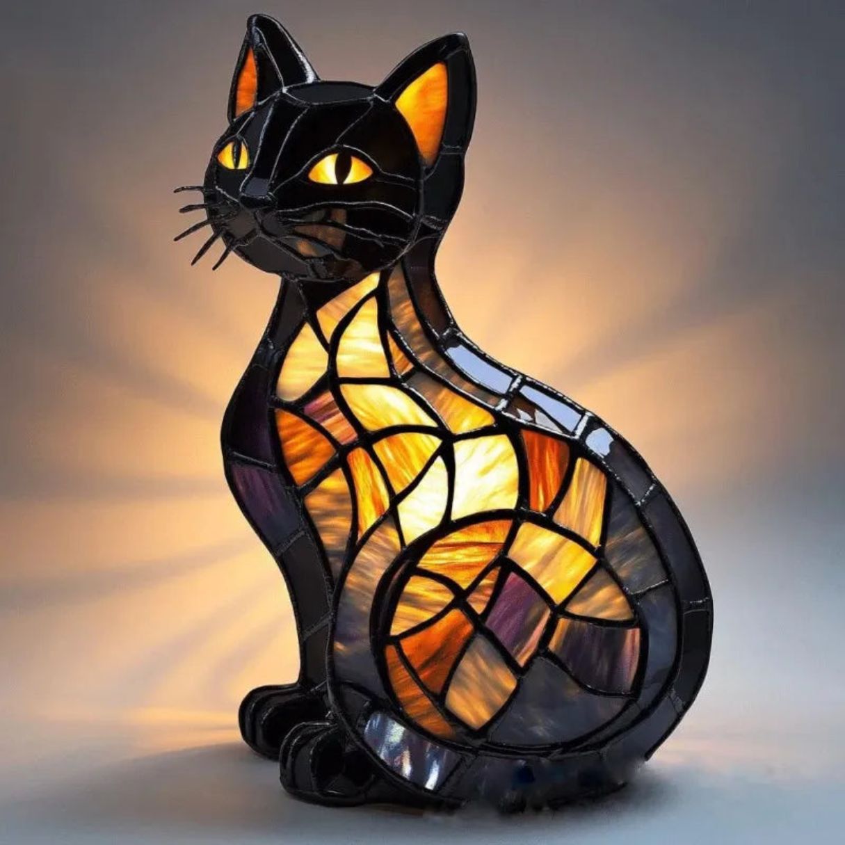 Mira - Lampe Chat en Verre Coloré