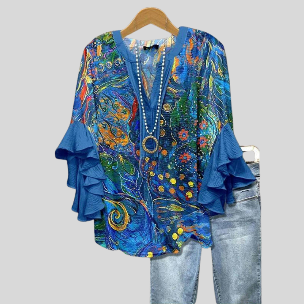 Adélie - Blouse abstraite élégante pour femme raffinées