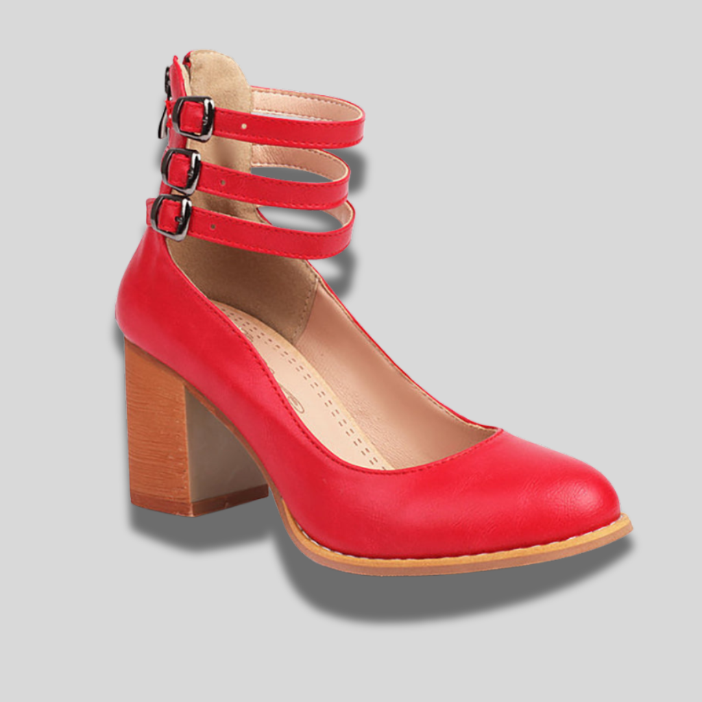 Caa™ | Sandales plates avec bride à la cheville et talon épais pour femme