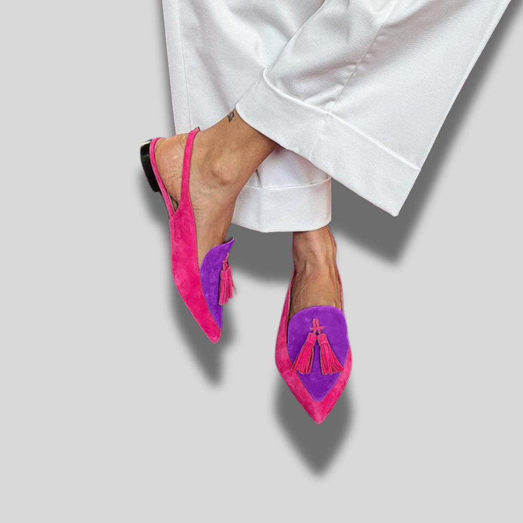 Rosaa™ – Femme Ballerines à Franges Cheville