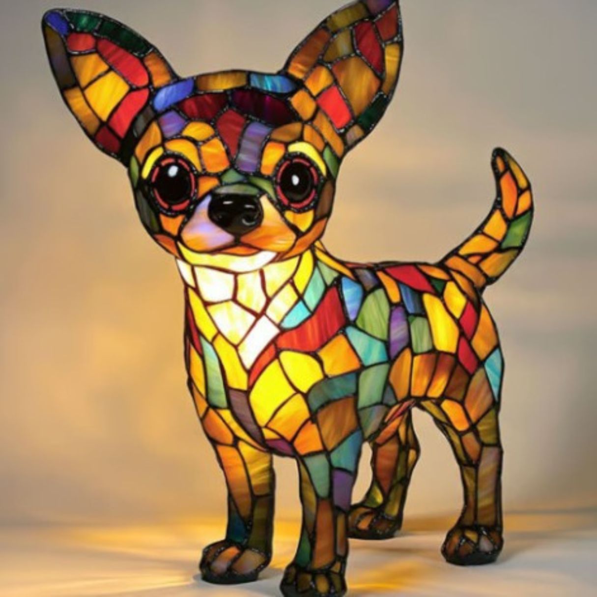 Choupette - Lampe Chien en Verre Coloré