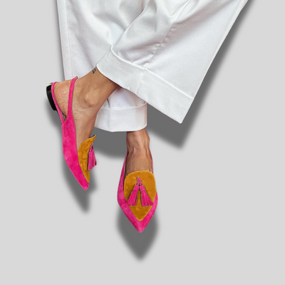 Rosaa™ – Femme Ballerines à Franges Cheville