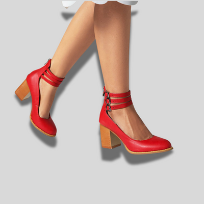 Caa™ | Sandales plates avec bride à la cheville et talon épais pour femme
