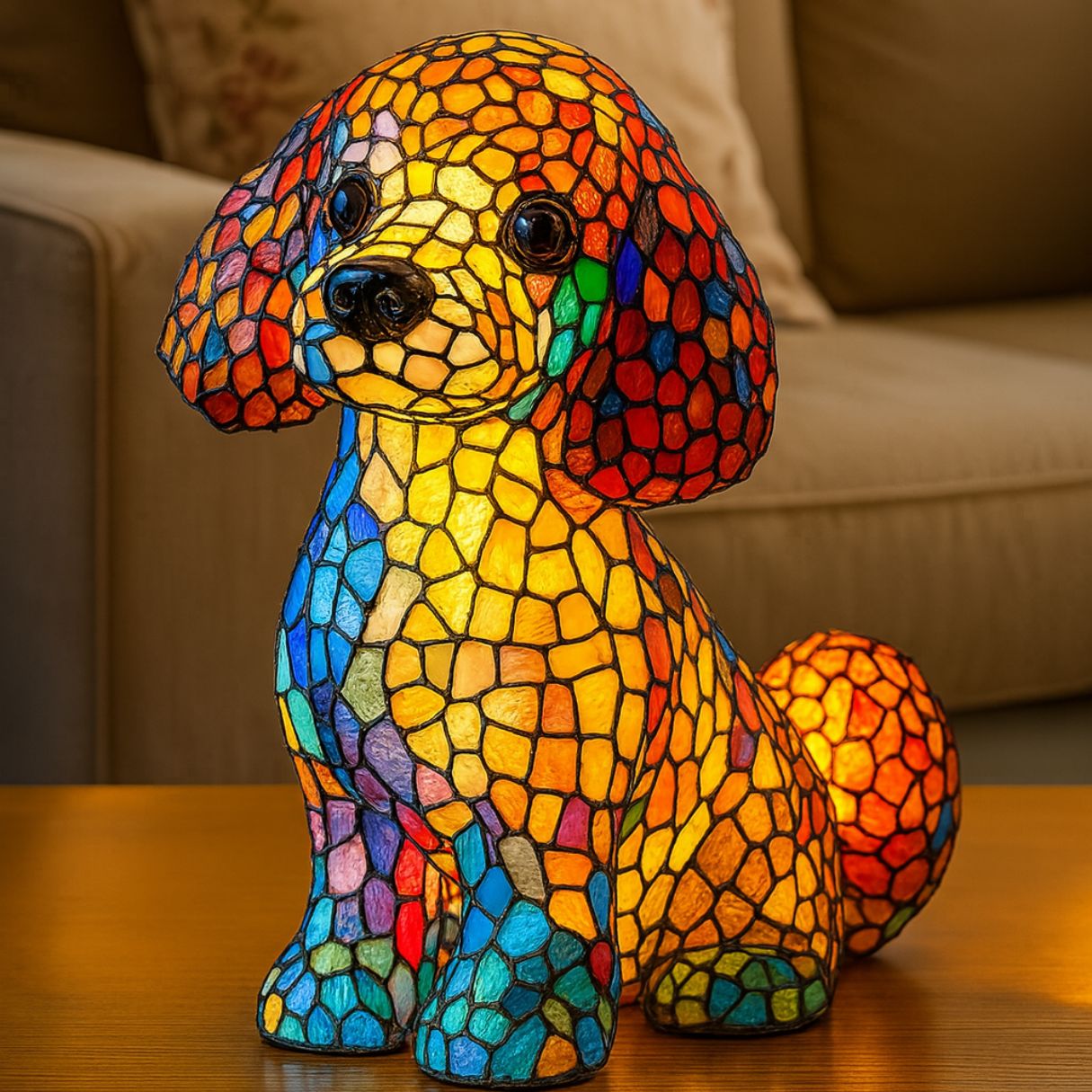 Kiki - Lampe Chien en Verre Coloré