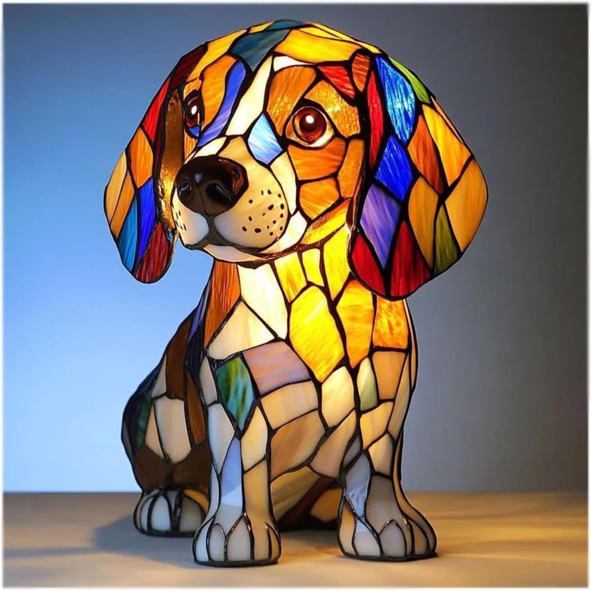 Coco - Lampe Chien en Verre Coloré