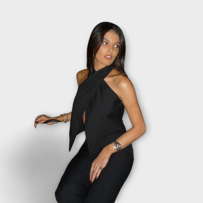 Juni - Débardeur à Col Halter Croisé