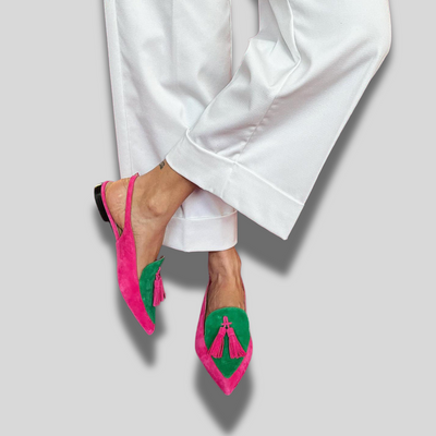 Rosaa™ – Femme Ballerines à Franges Cheville