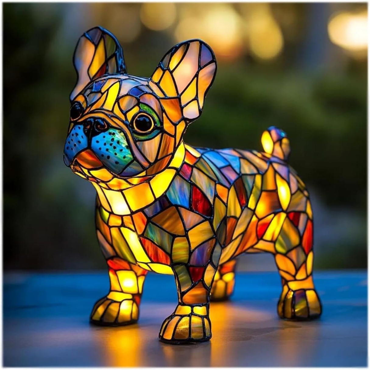Bruno - Lampe Décorative Verre Coloré de chien
