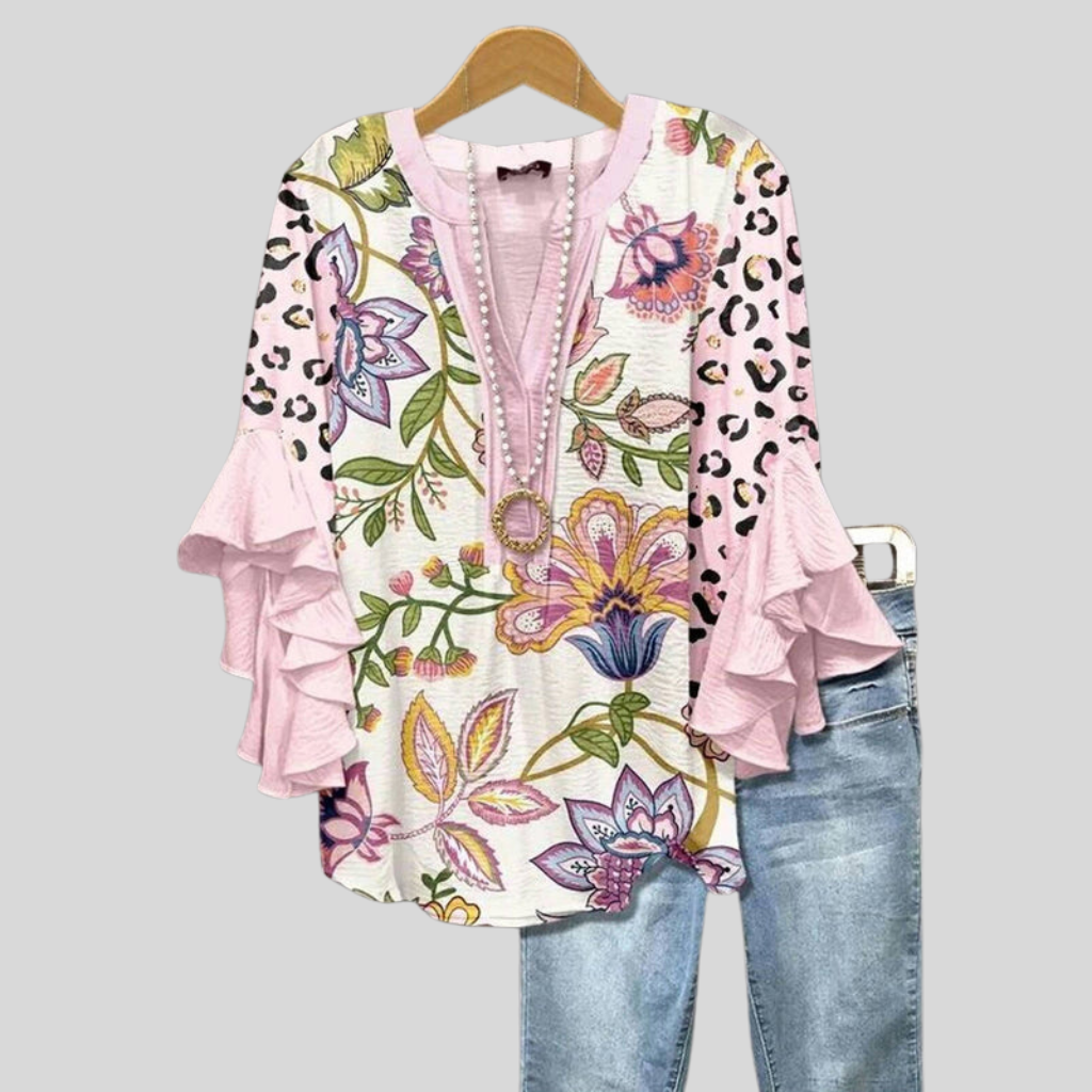 Violette - Blouse vintage fleurie pour femme