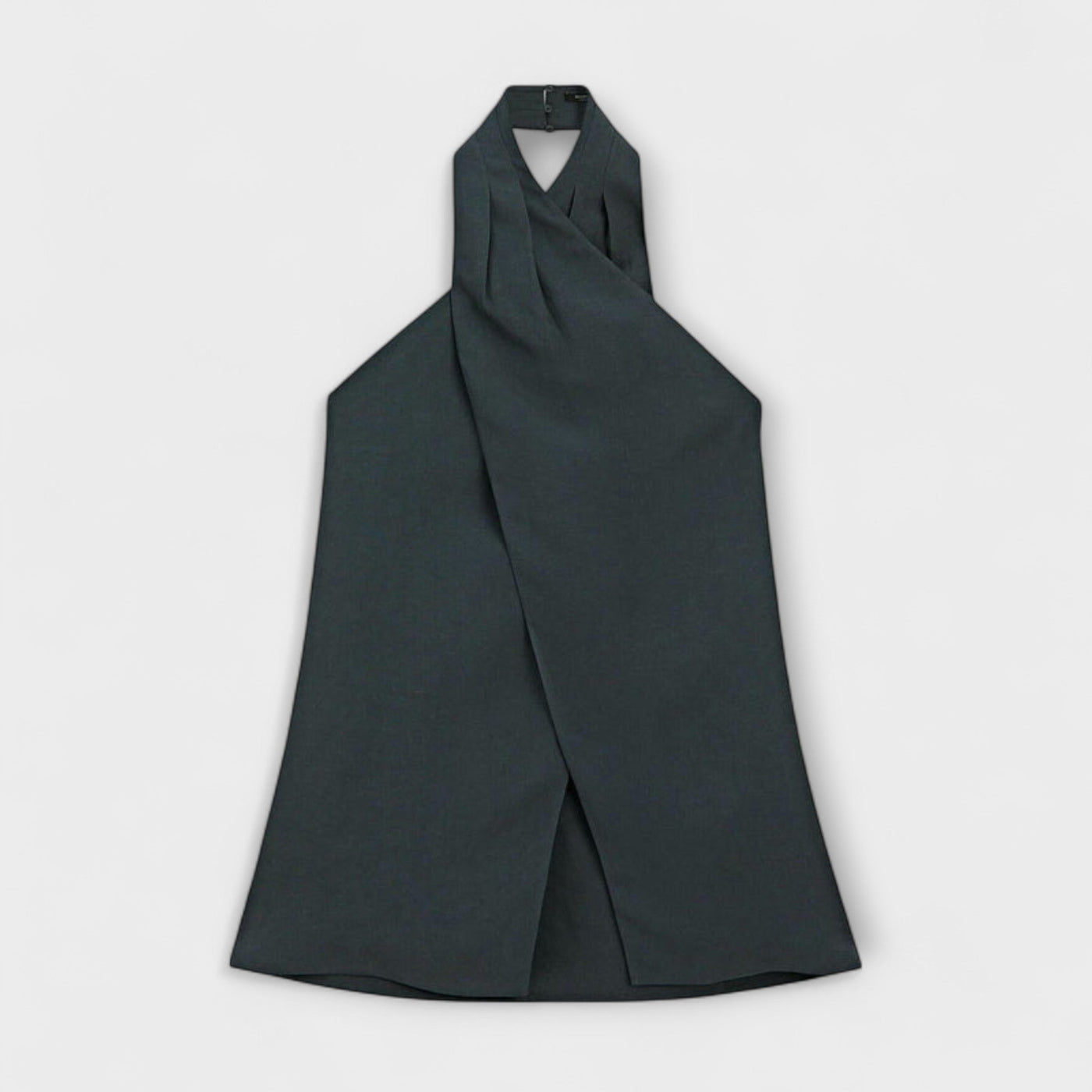 Hannah - Haut à col halter bleu avec découpe au dos