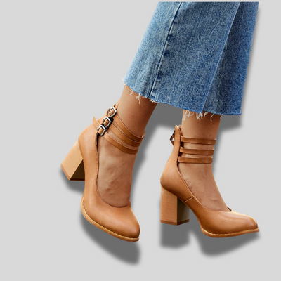 Caa™ | Sandales plates avec bride à la cheville et talon épais pour femme