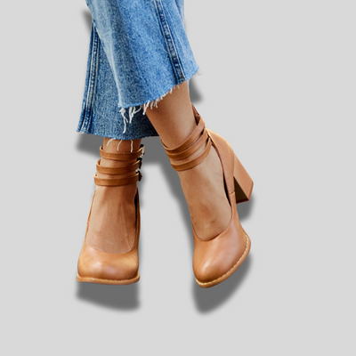 Caa™ | Sandales plates avec bride à la cheville et talon épais pour femme