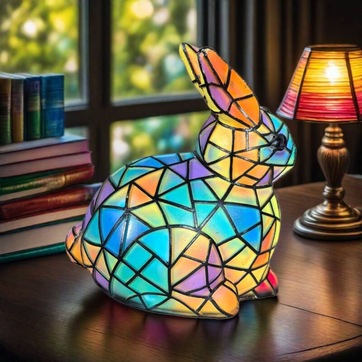 Clochette - Lampe Lapin en Verre Coloré