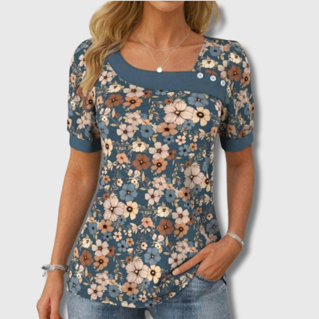 Amara - Blouse vintage à imprimé floral pour femme