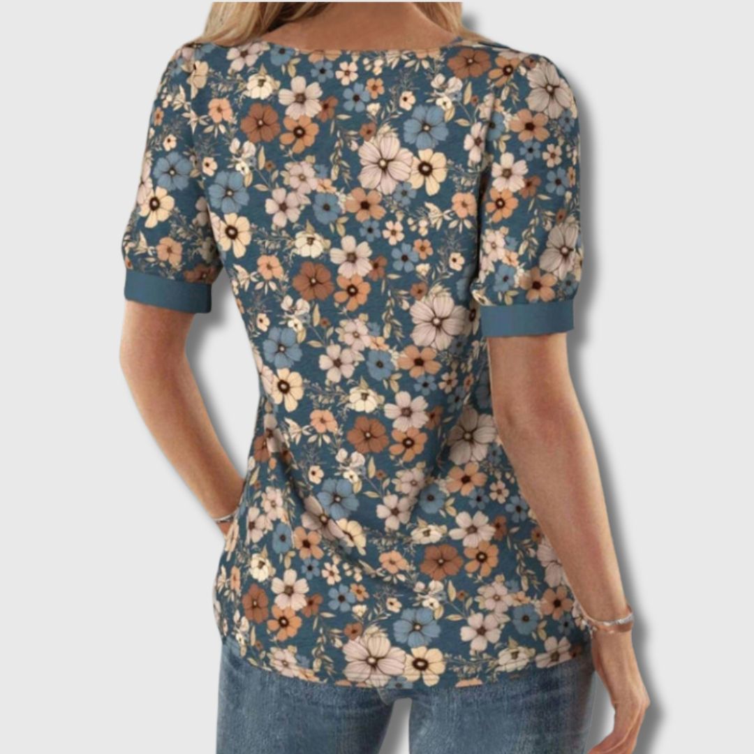 Amara - Blouse vintage à imprimé floral pour femme