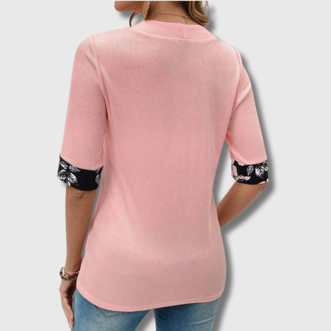 Apolline - Blouse patchwork floral élégante pour femme