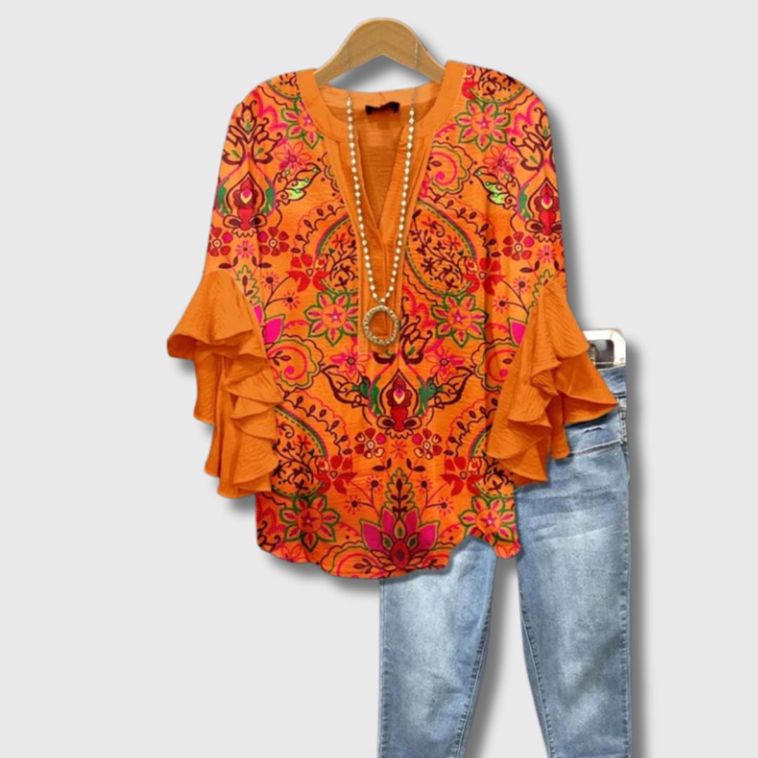 Béatrice - Blouse florale vintage élégante pour femme