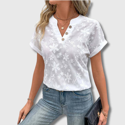 Clémence - Blouse vintage à imprimé floral pour femme