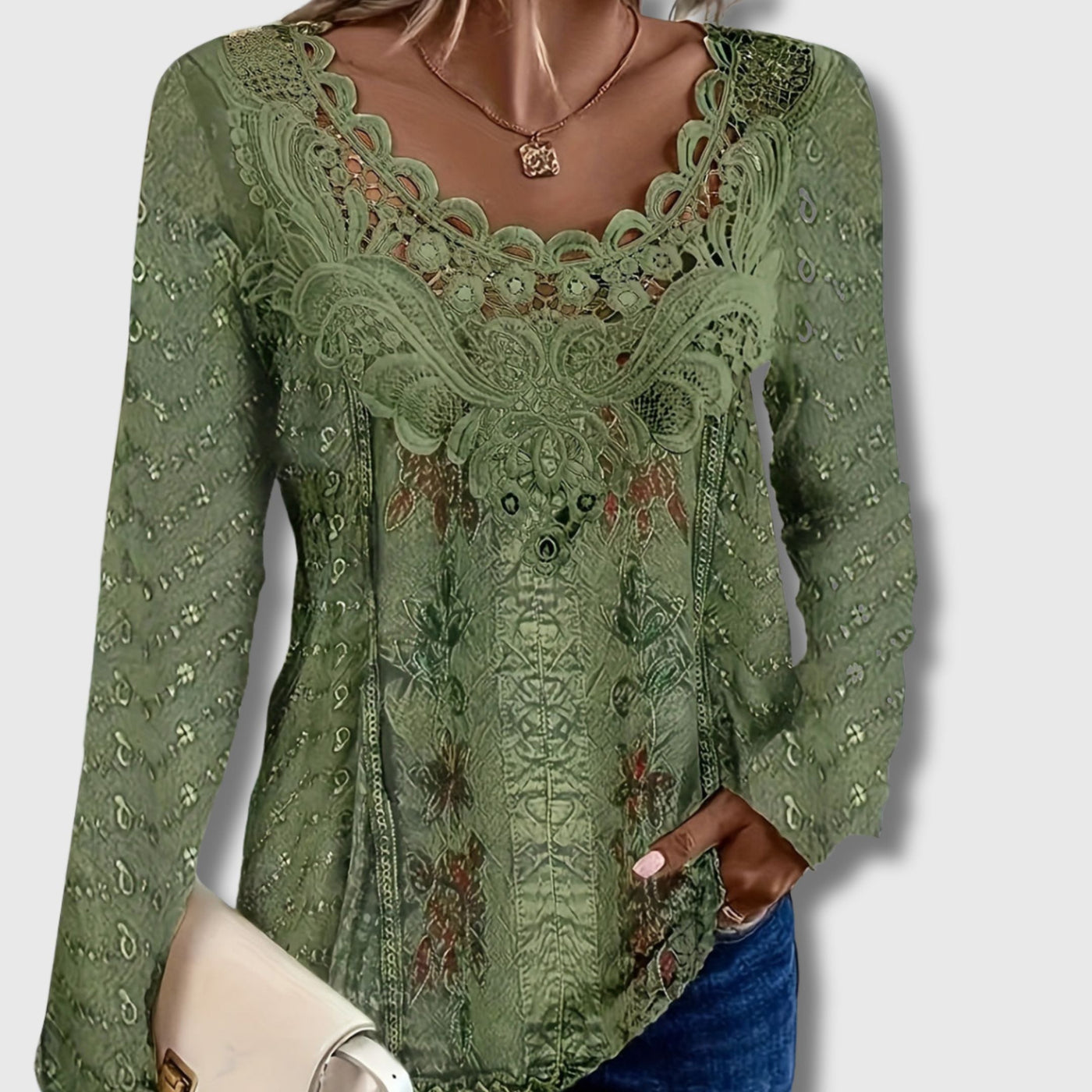 T-Shirt Imprimé Floral à Manches Longues pour Femmes