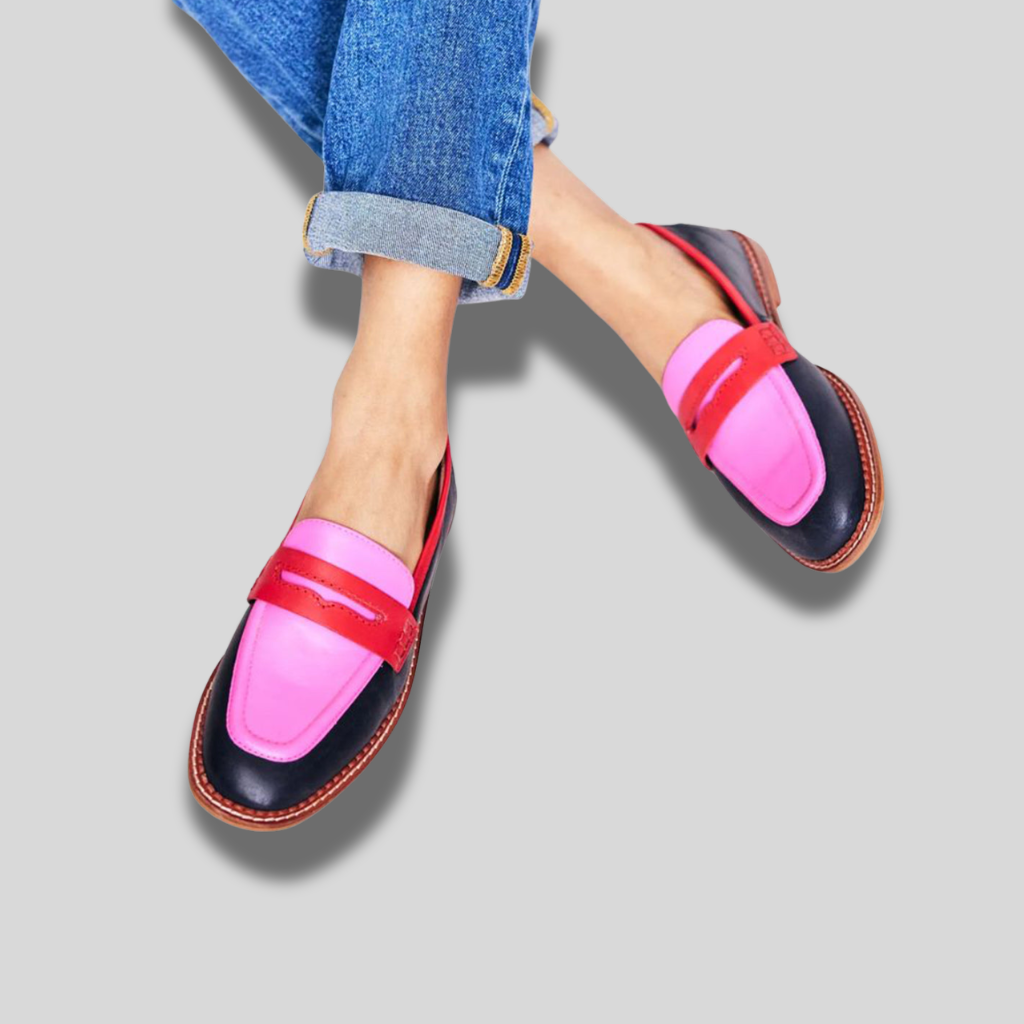 Faius™ | Mocassins Noirs avec Détails Colorés pour femme