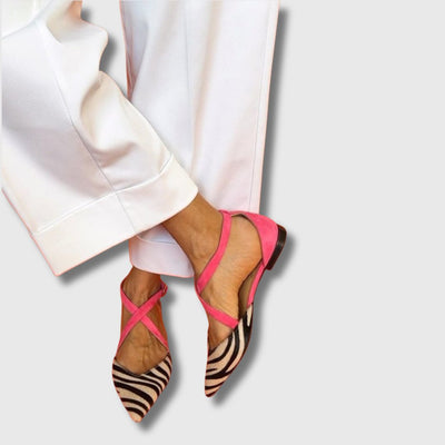 Linali™ – Femme Sandales Plates Zébrées Raffinées