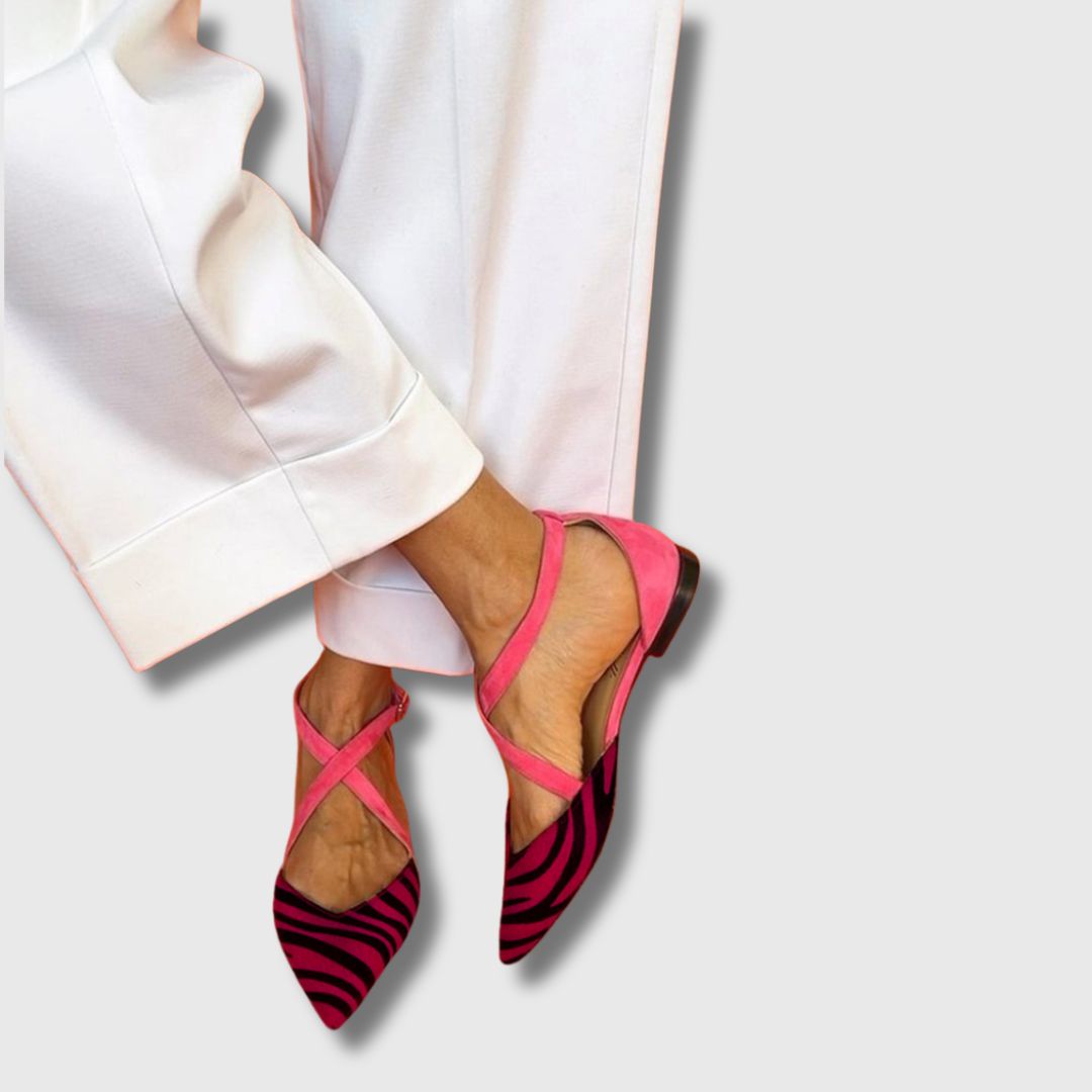 Linali™ – Femme Sandales Plates Zébrées Raffinées