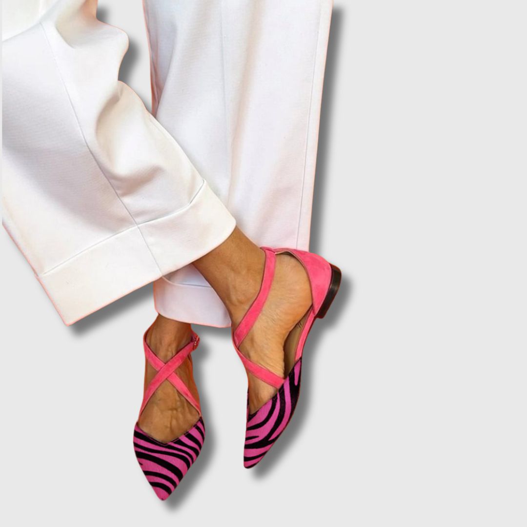 Linali™ – Femme Sandales Plates Zébrées Raffinées