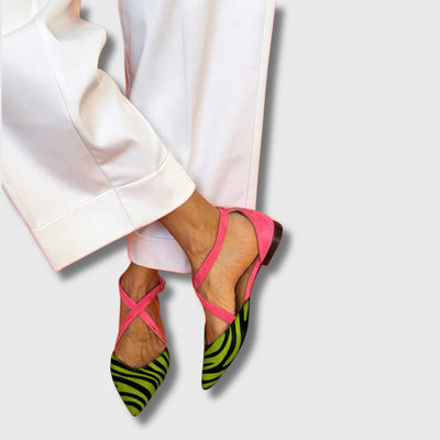 Linali™ – Femme Sandales Plates Zébrées Raffinées