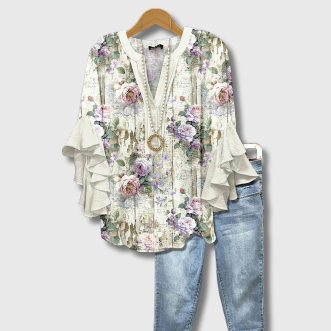 Manon - Blouse florale chic pour femme élégantes