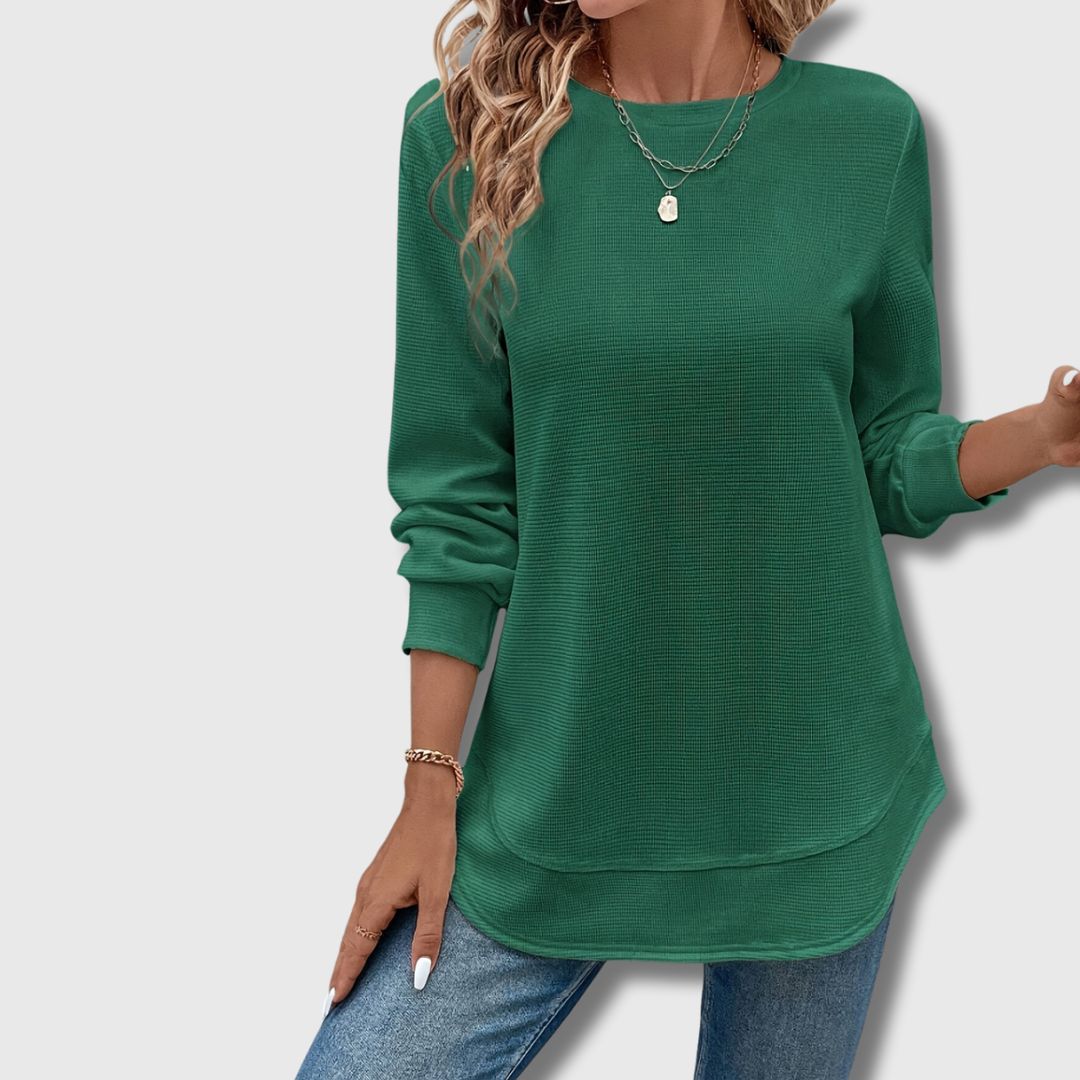 Reona - T-shirt Texturé pour Femmes Style Automnal