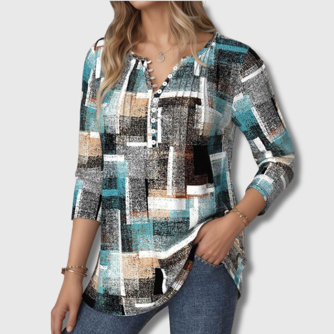 Thérèse - Blouse femme Chic à Carreaux Édition Limitée