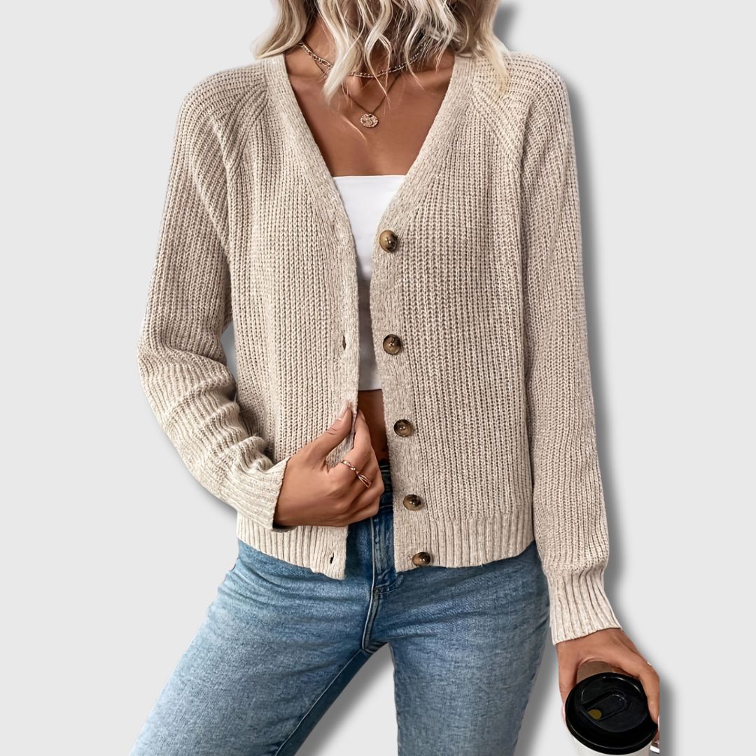 Zoe - Femme Cardigan Élégant Boutonné Édition Limitée