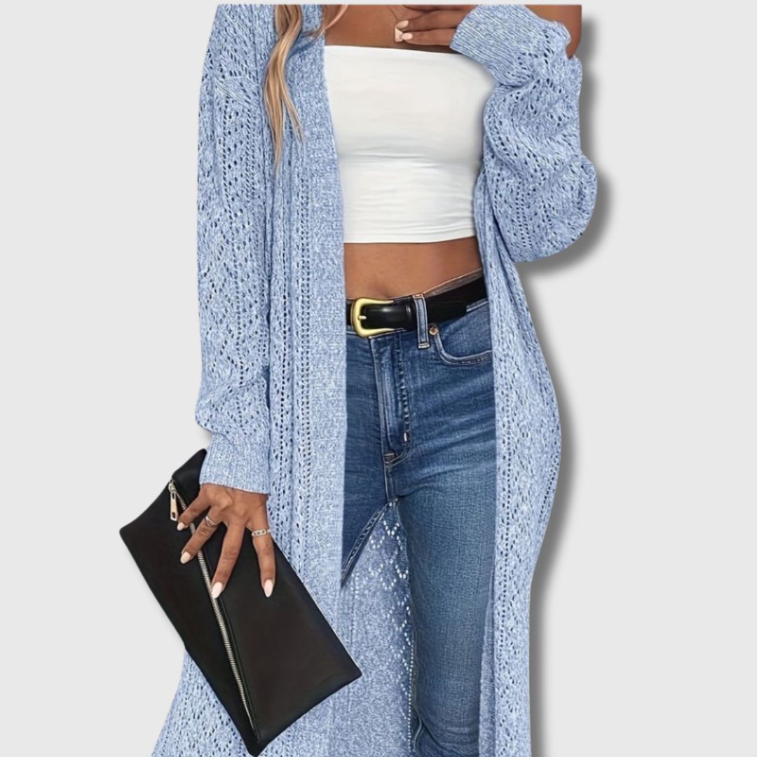 Clotilde - Cardigan Long Ouvert Élégant pour Femme