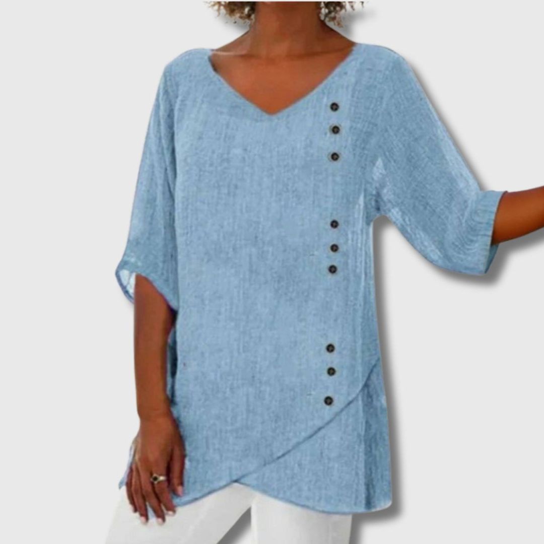 Léonie - Blouse décontractée irrégulière pour femme élégantes