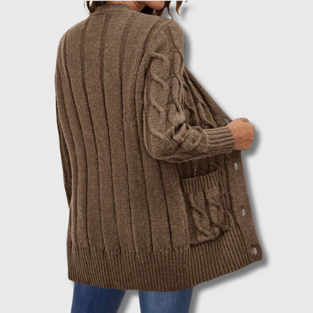 Édith - Cardigan Torsadé Élégant pour Femme