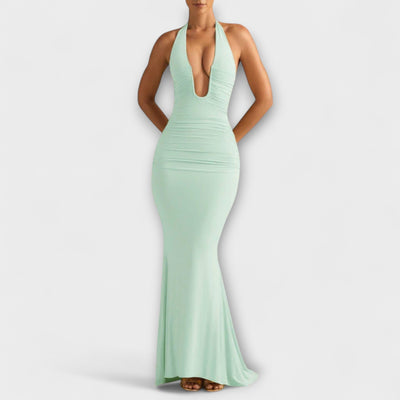 Robe de gala halter raffinée sans dos