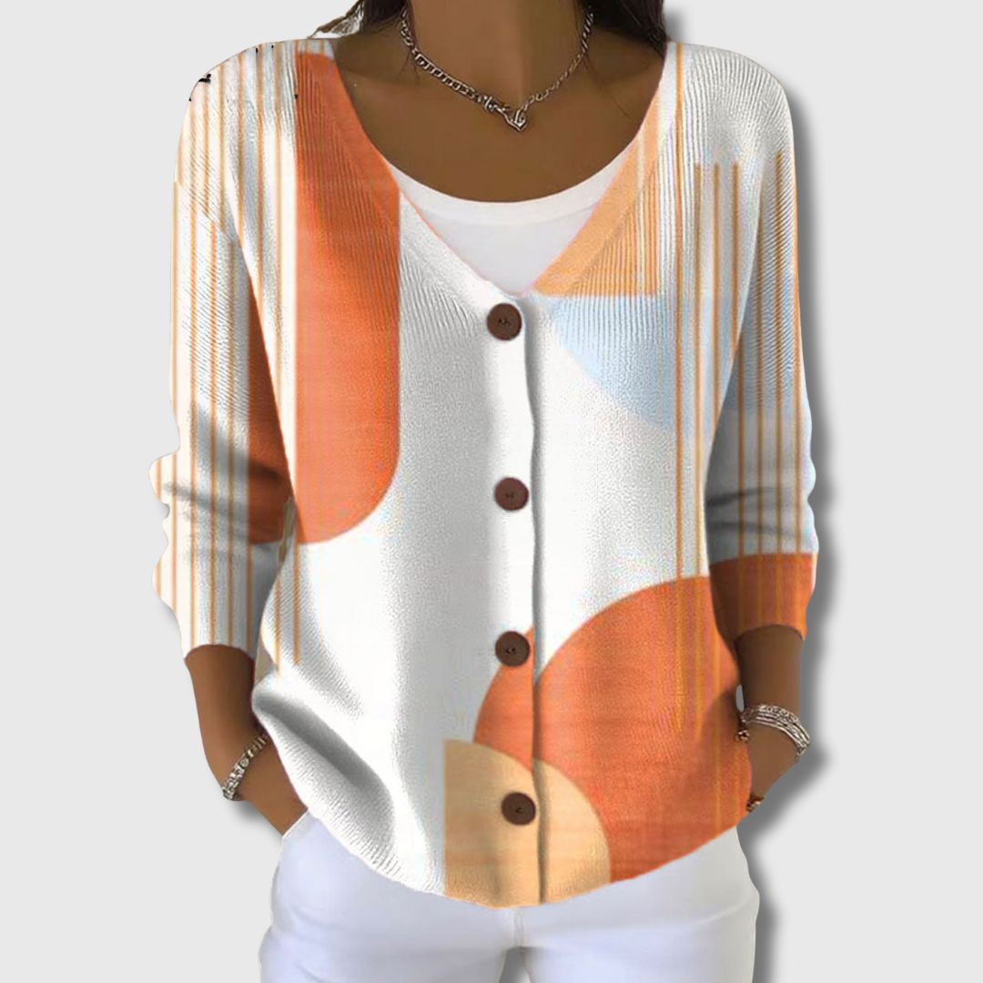 Julie - Cardigan Géométrique à Boutons