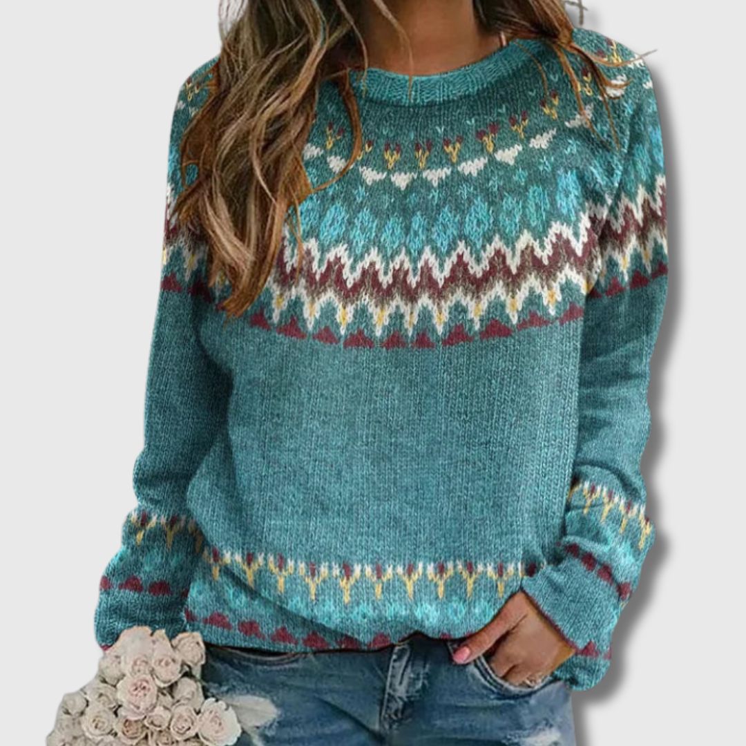 Regina - Pull Femme Rétro à Motif Vague | Édition Limitée