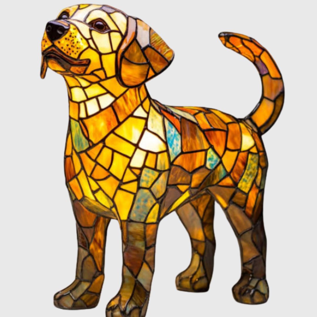 Hunter - Lampe Chien en Verre Coloré