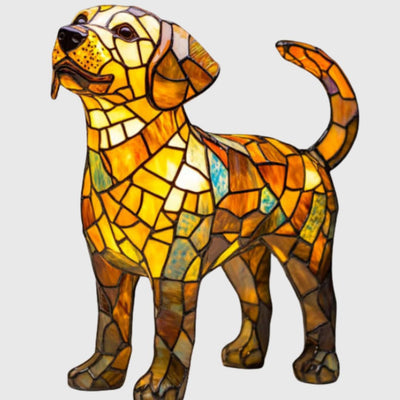 Hunter - Lampe Chien en Verre Coloré