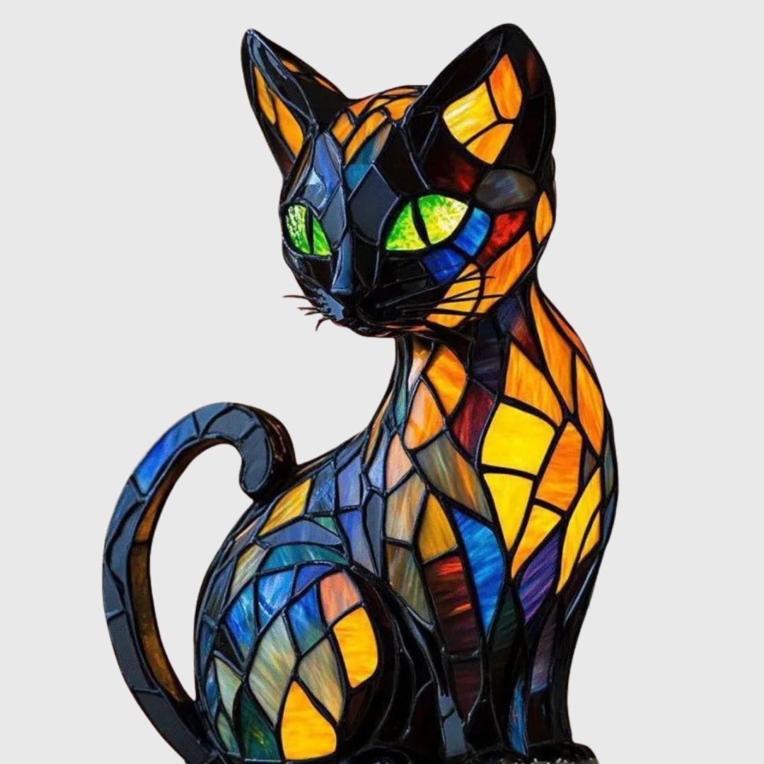 Minette - Lampe Féline en Verre Coloré