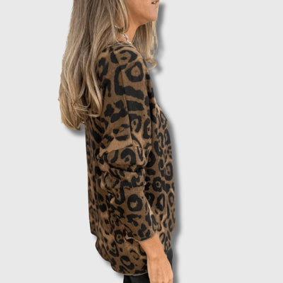 Elvéra - Haut Décontracté avec Imprimé Léopard