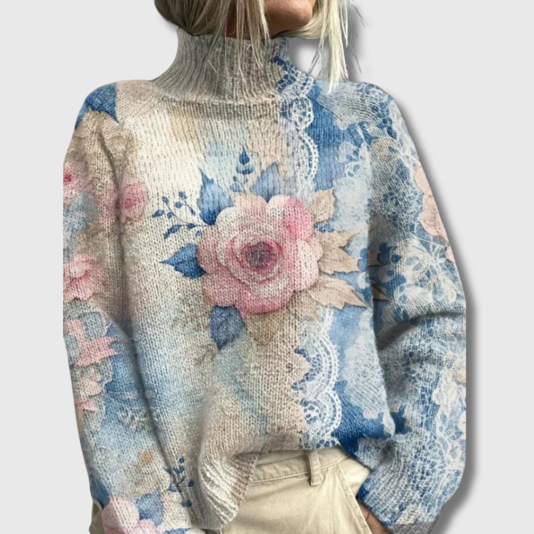 Tess - Pull Élégante avec Dentelle Florale