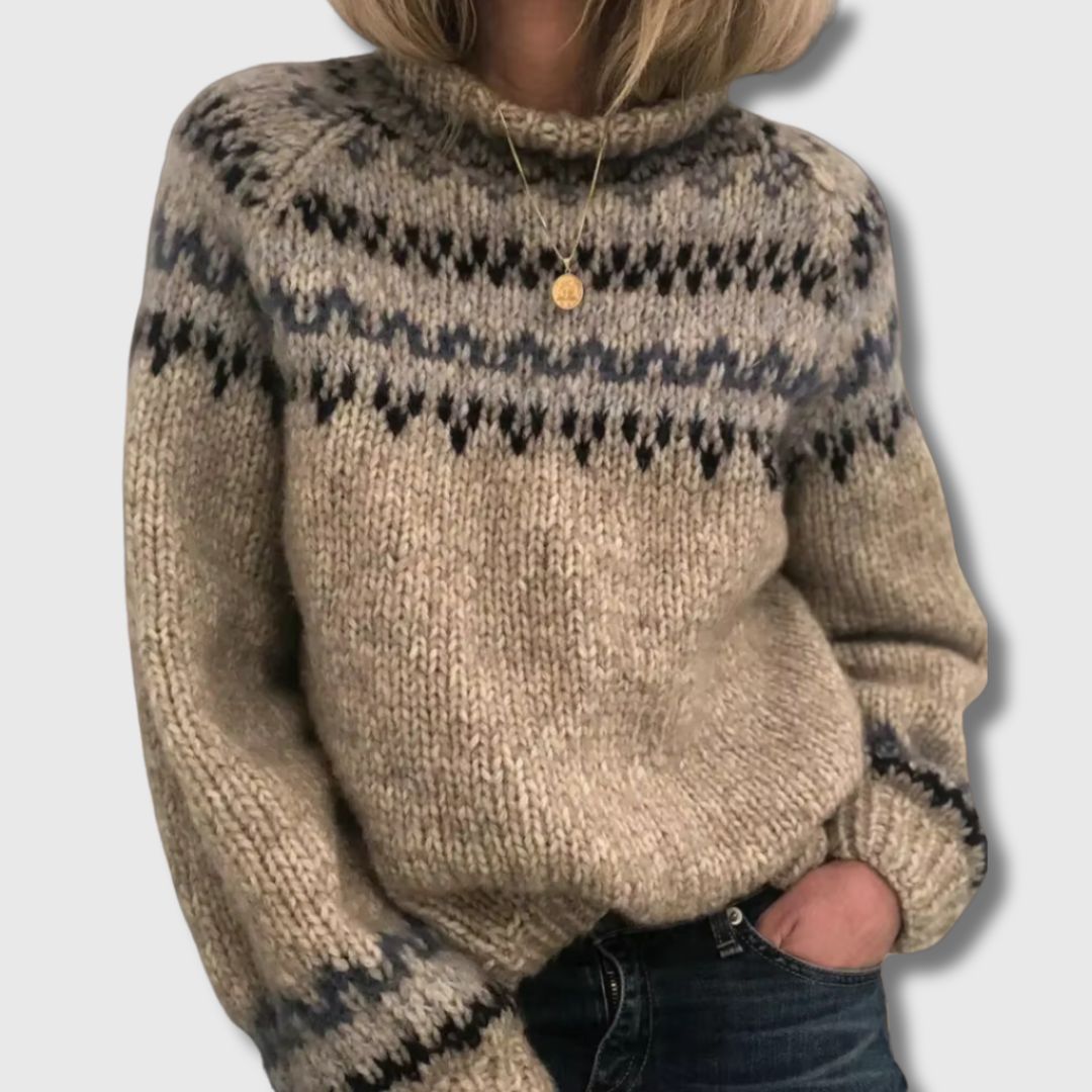 Liv - Pull en Tricot Nordique