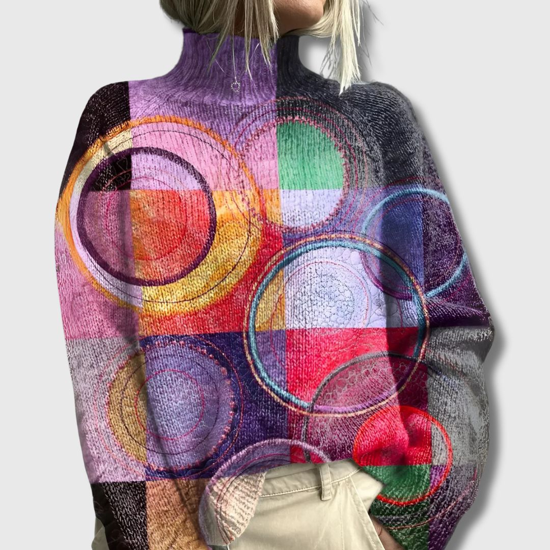 Mila - Pull Col Roulé Coloré